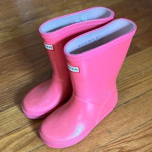 Girls Pink Glitter Hunter Boots